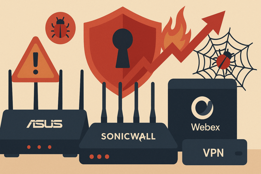 Router esposti e VPN sotto attacco: vulnerabilità critiche nei dispositivi ASUS, SonicWall e Cisco Webex 2 ChatGPT Image 18 apr 2025 18 21 00