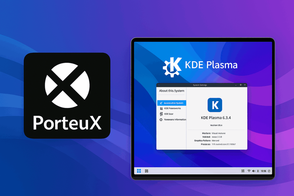 PorteuX 2.0 e KDE Plasma 6.3.4