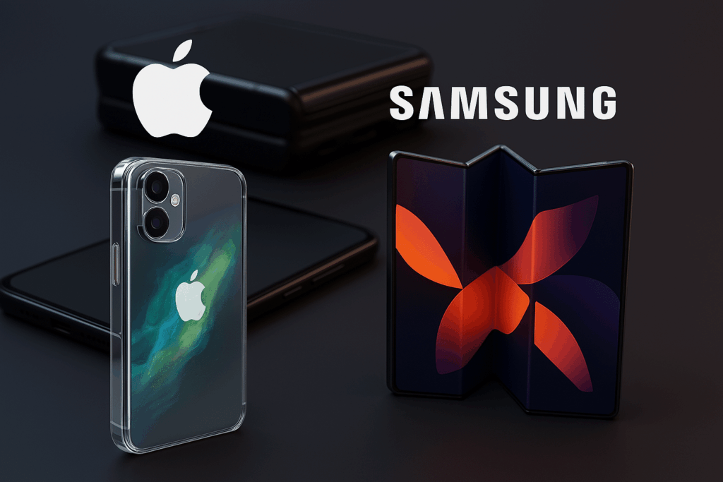 Apple e Samsung tra vetro e pieghevoli: due visioni avveniristiche per il futuro degli smartphone
