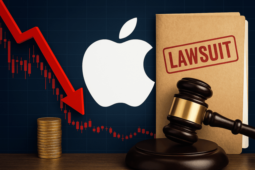 Apple nel mirino: tra crollo azionario, cause legali e incertezze commerciali 2 Apple crisi e cause