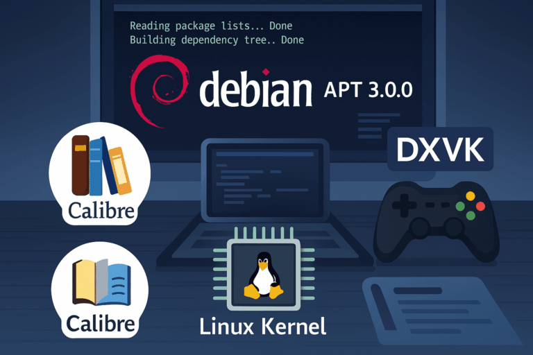 Aggiornamenti essenziali open-source: Debian APT 3.0.0, Calibre 8.2.1, kernel Linux 6.15 e DXVK 2.6.1