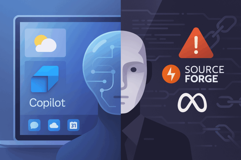 Windows 11 nuove funzionalità, mentre SourceForge e Meta rischiano