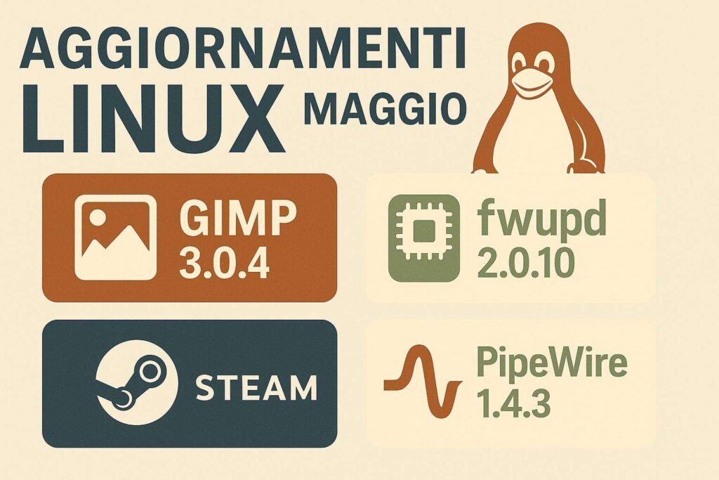 fwupd, GIMP, PipeWire e Steam evolvono tra sicurezza, UI e ottimizzazione