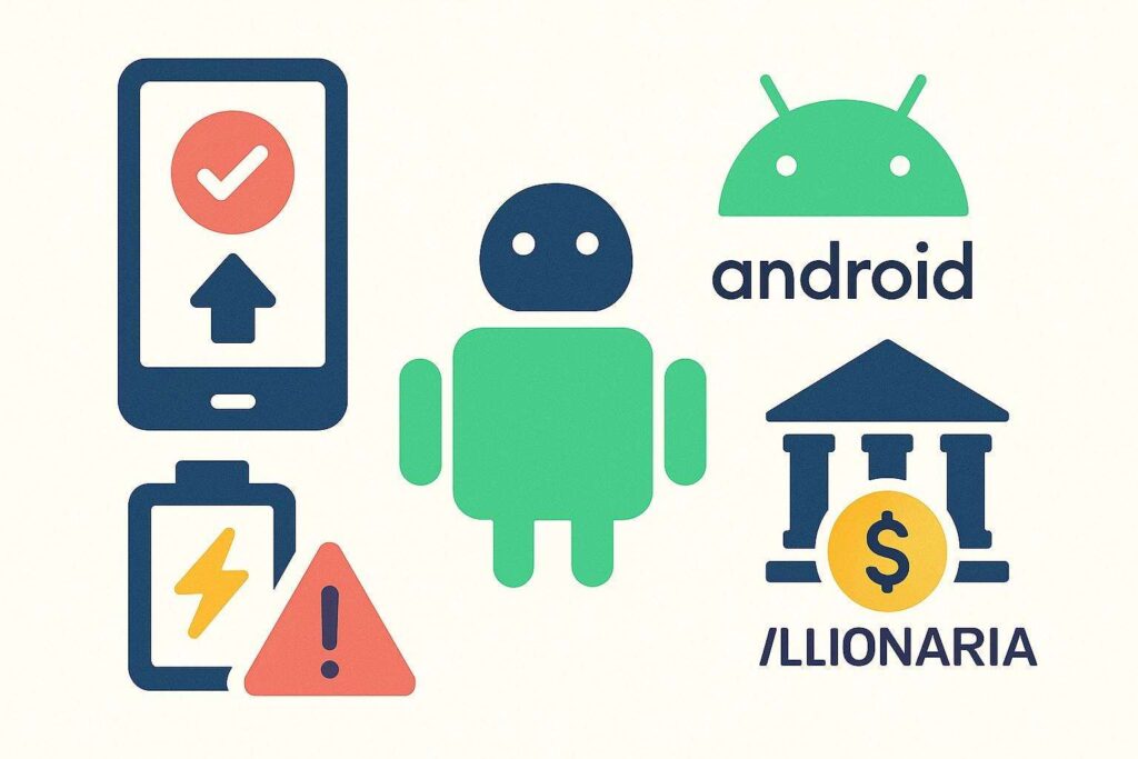 a group of icons of a robot and a phone