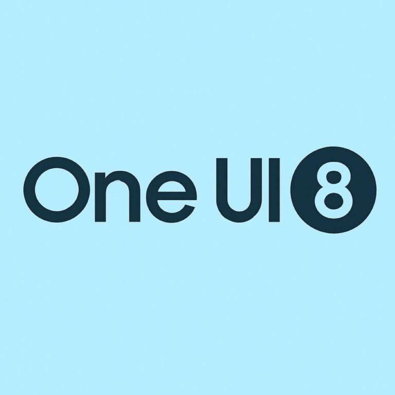One UI 8 su Galaxy: AI multimodale, Android 16 e Knox PQC 3 a blue background with black text