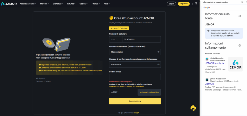 Jzmore.com: analisi di Matrice Digitale sulla truffa del finto exchange 6 image 447