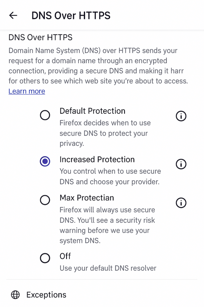 Firefox 143 e Thunderbird 143: privacy e DoH su Android 6 image 270