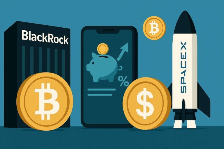 BlackRock e SapceX accumulano miliardi in Bitcoin e StableCoin offrono interessi vantaggiosi