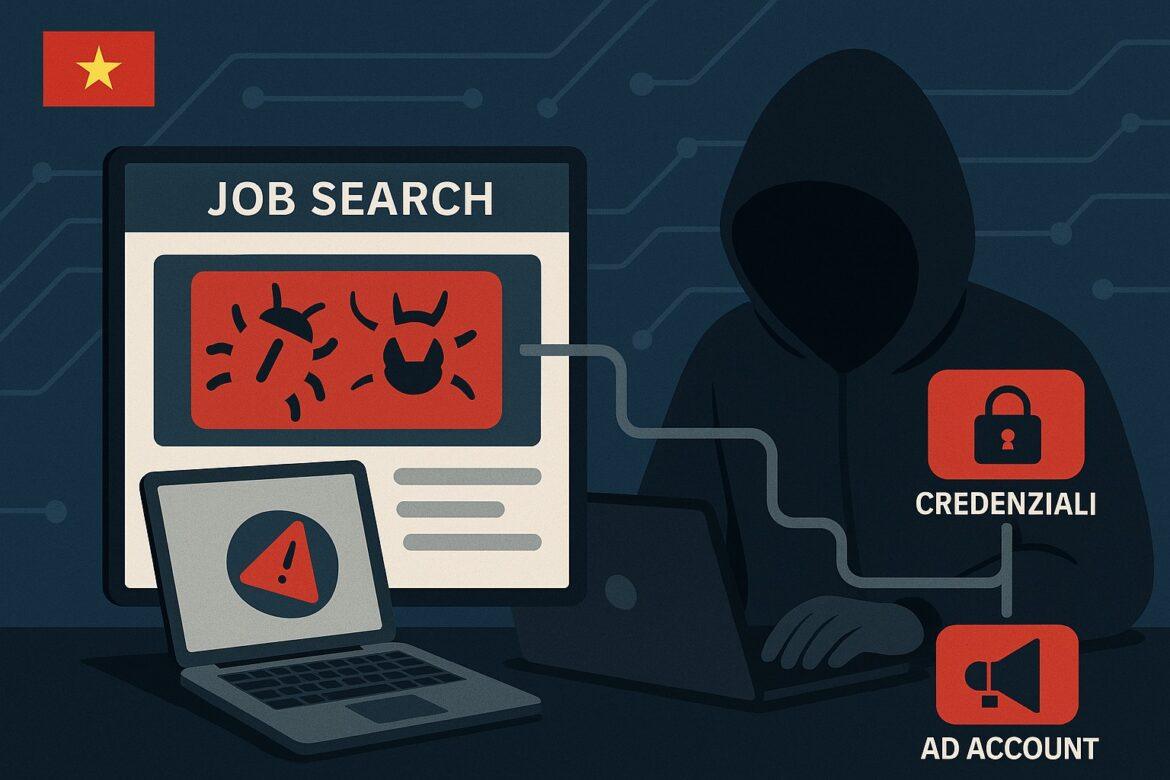 Il gruppo vietnamita UNC6229 diffonde malware tramite false offerte di lavoro su piattaforme legittime