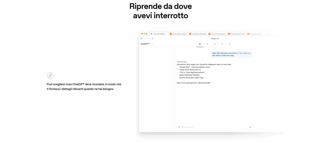 OpenAI ChatGPT Atlas: browser AI che rivoluziona la navigazione web solo su MacOS 9 ChatGPT Atlas