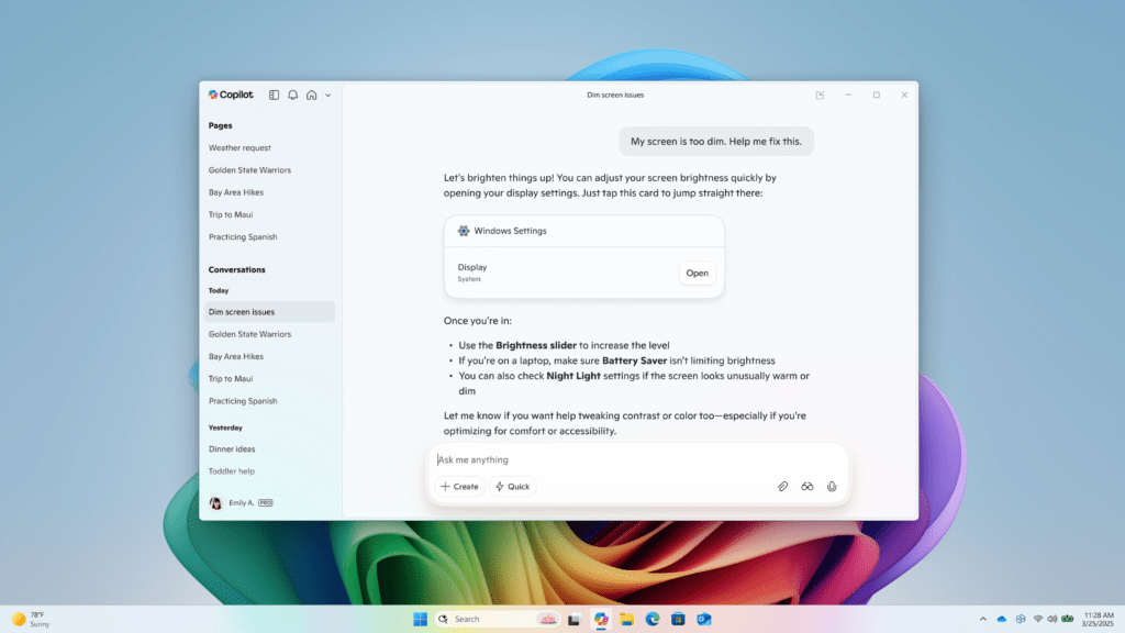 Microsoft Copilot si aggiorna con navigazione diretta nelle impostazioni di sistema 6 image 393