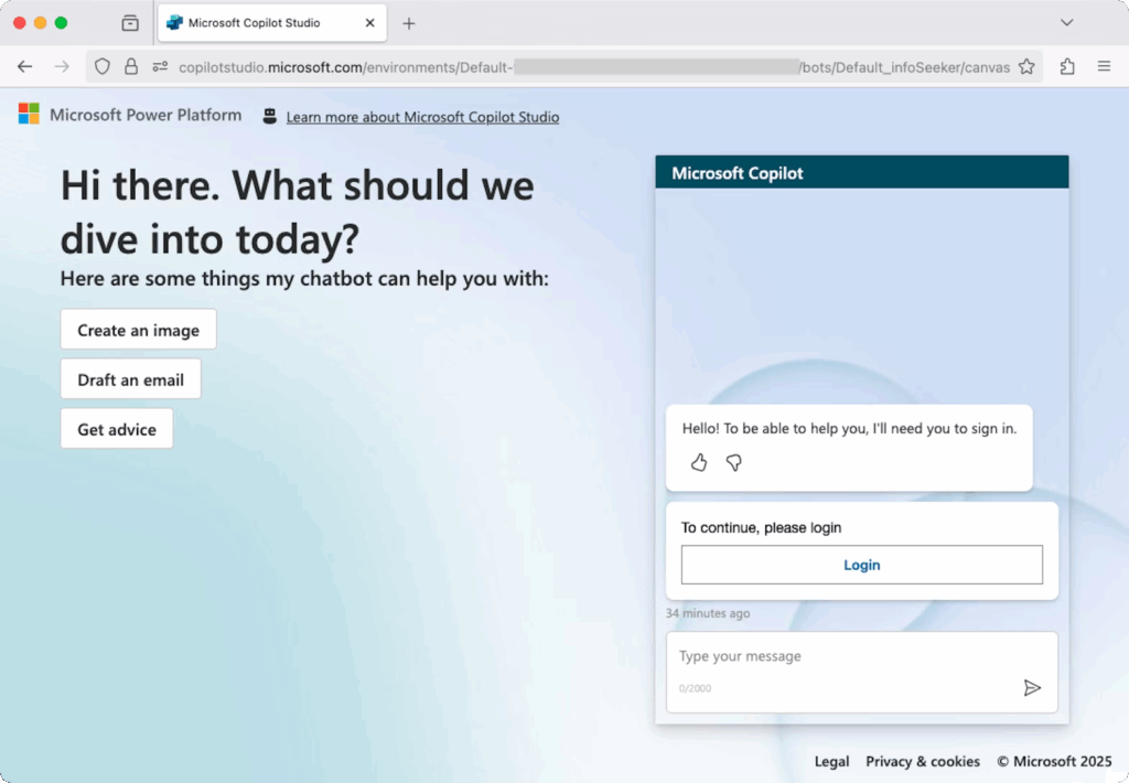 CoPhish sfrutta Microsoft Copilot Studio per campagne di phishing OAuth su larga scala 6 image 756