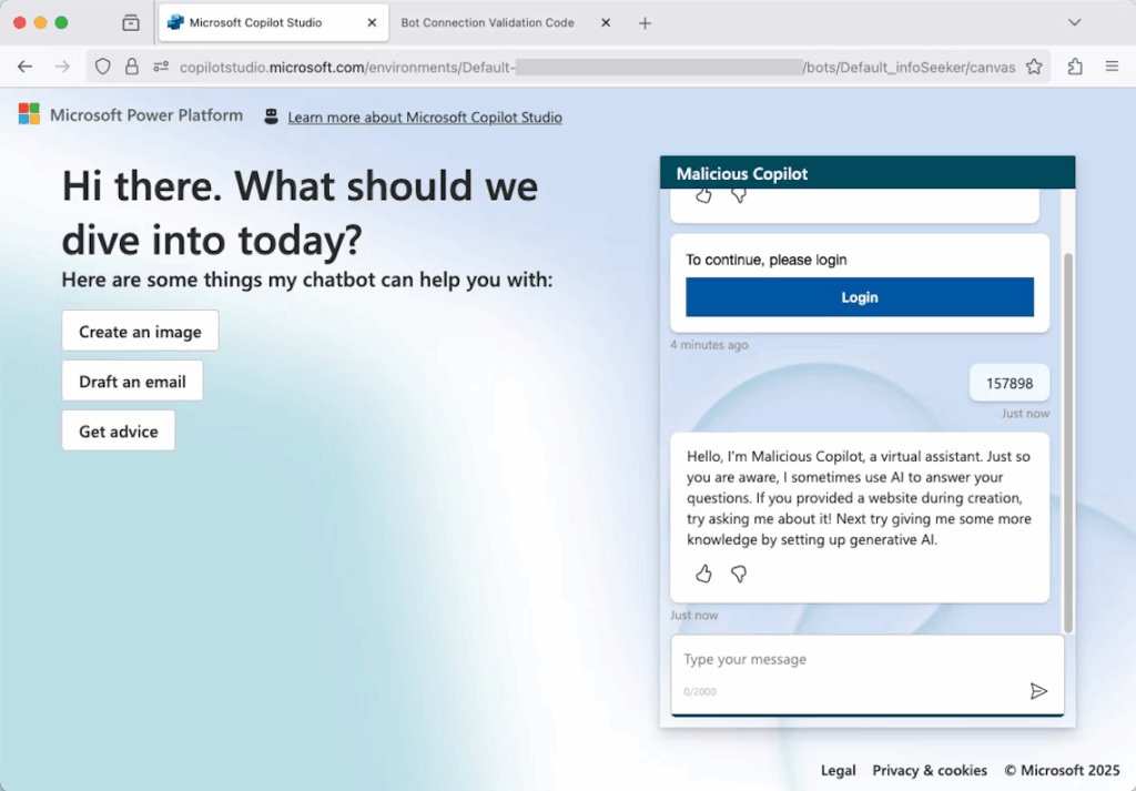 CoPhish sfrutta Microsoft Copilot Studio per campagne di phishing OAuth su larga scala 10 image 760