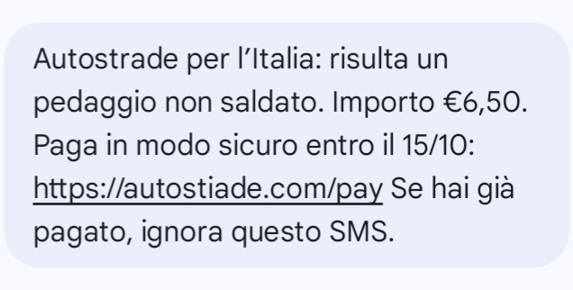 CERT-AGID segnala aumento del 25% dello smishing e truffa mirata su Autostrade 6 image 813