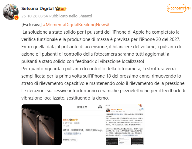 Apple verso bottoni solid-state iPhone 18 e design anniversario con ricavi record dai servizi 7 image 877