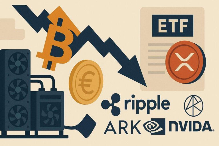 Bitcoin precipita sotto 91.700 euro miner in crisi e nuovi ETF XRP