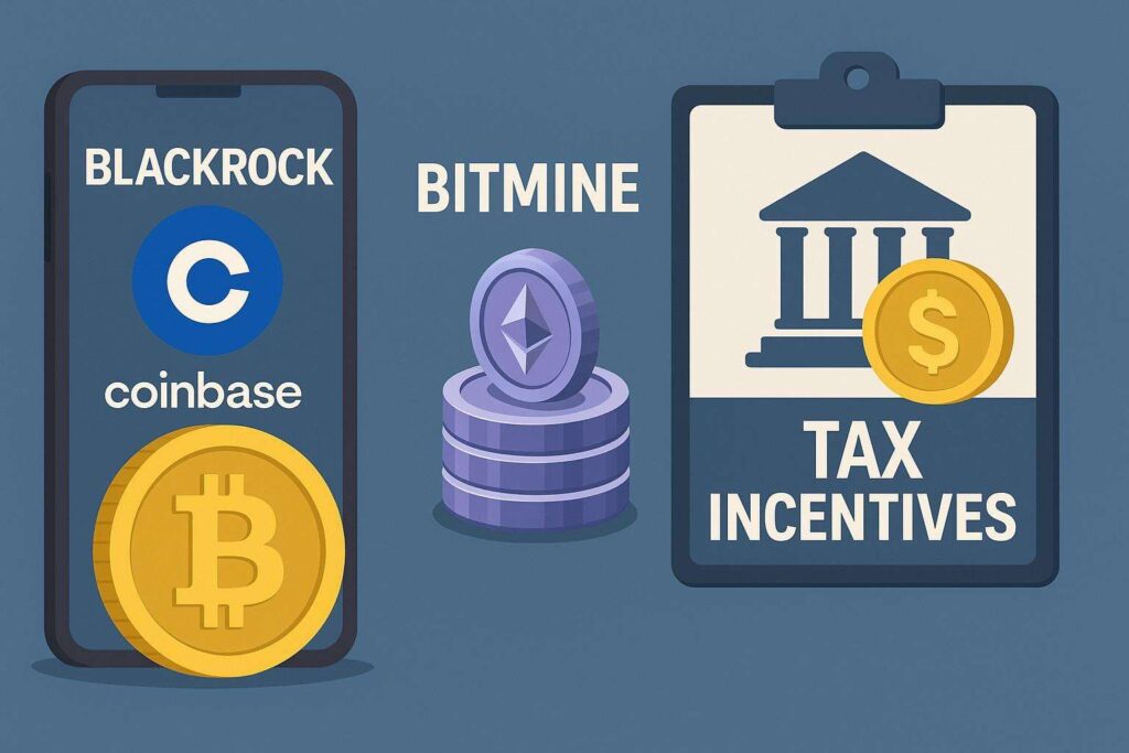 BlackRock deposita 1.271 Bitcoin su Coinbase BitMine accumula Ethereum e gli USA varano sgravi fiscali per investitori crypto