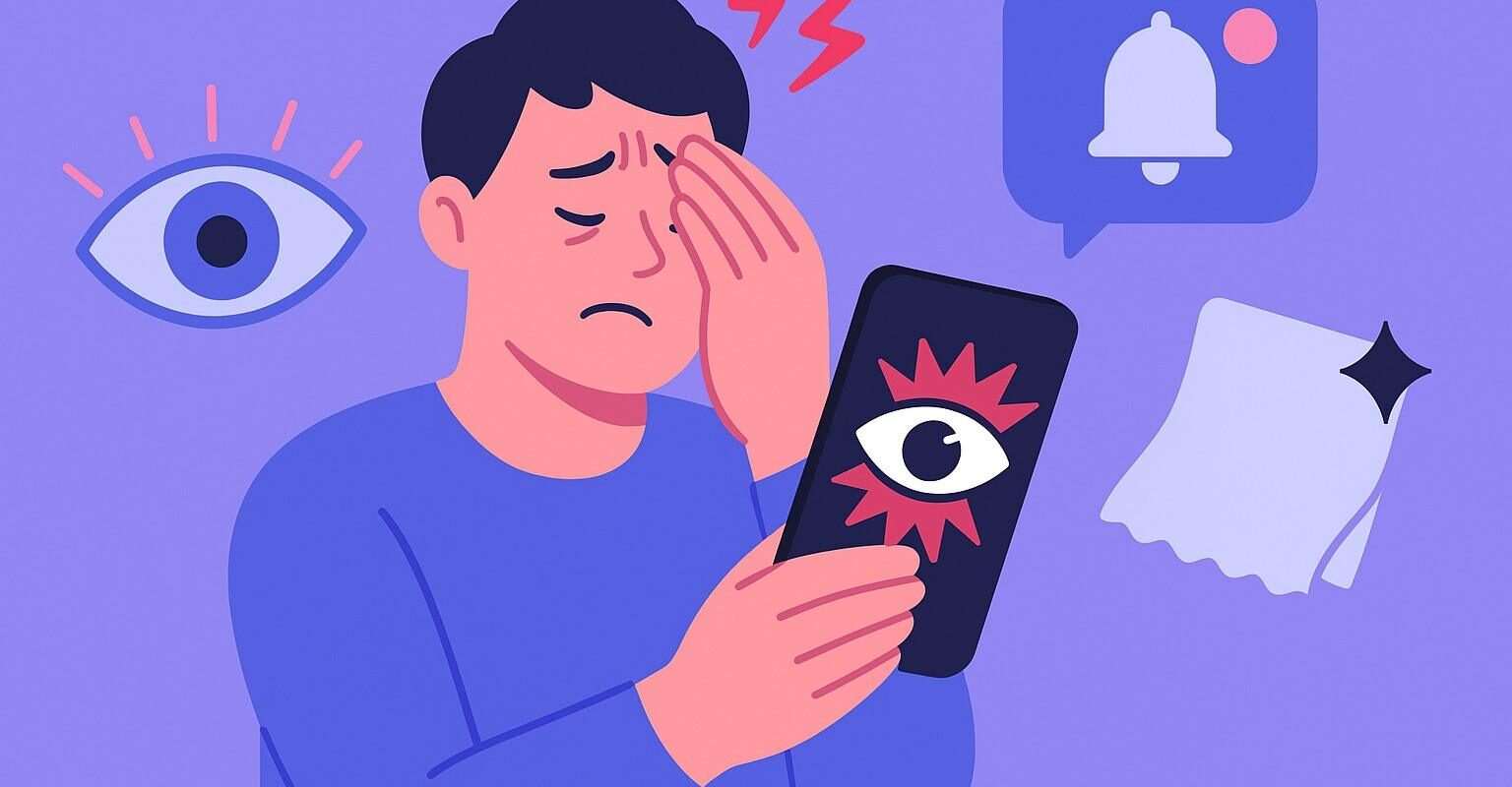 Display smartphone causano strain oculare e distrazioni come ridurre affaticamento gestire notifiche e pulire lo schermo in sicurezza.