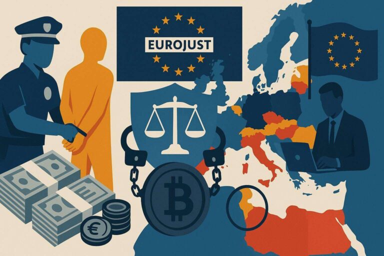 Arresti per truffe cripto da oltre 600 milioni di euro 6 Eurojust coordina arresti di truffatori crypto per oltre 600 milioni di euro con operazioni in Francia Belgio Cipro Germania e Spagna sequestri e indagini rafforzano la cooperazione UE