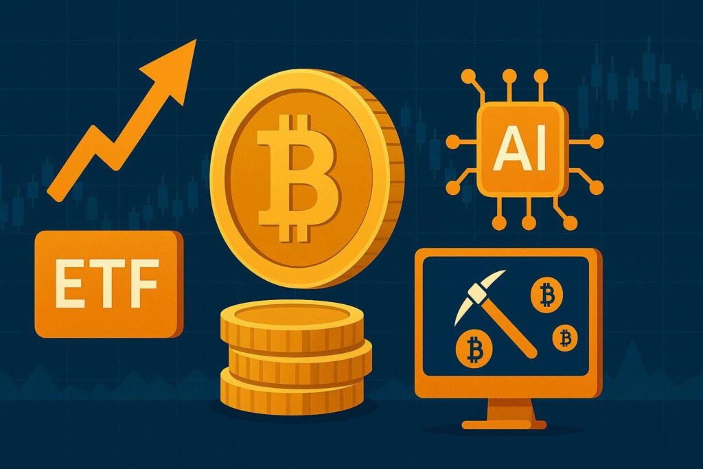 Investimenti istituzionali record tra ETF mining e AI spingono la crescita del mercato crypto nonostante volatilita e trend bearish