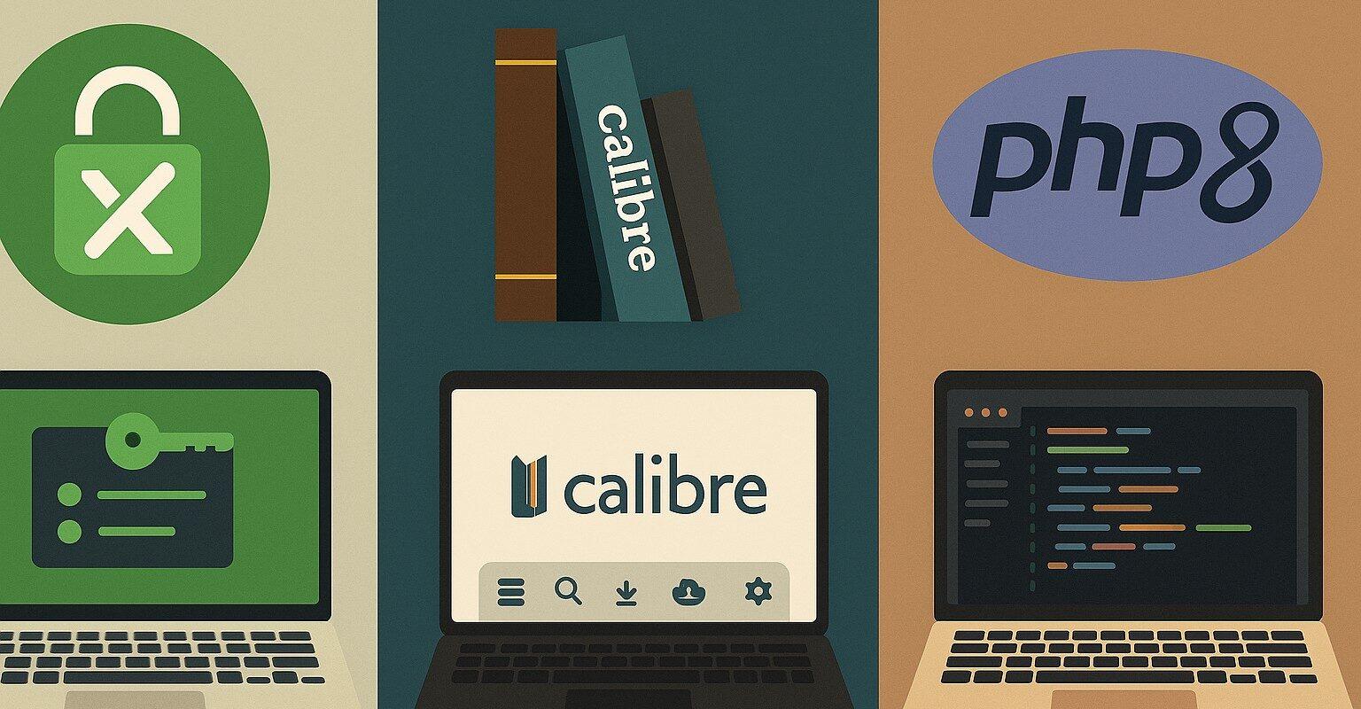 KeePassXC 2.7.11 Calibre 8.15 e PHP 8.5