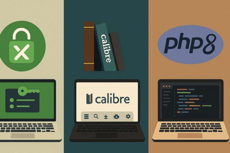 KeePassXC 2.7.11 Calibre 8.15 e PHP 8.5
