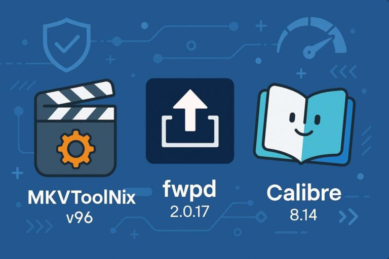 MKVToolNix v96 fwupd 2.0.17 e Calibre 8.14