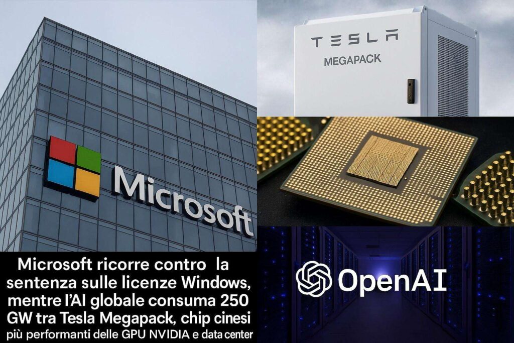 Microsoft licenze Windows Tesla Megapack GPU NVIDIA OpenAI