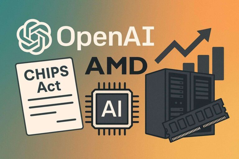 OpenAI chiede incentivi fiscali CHIPS per data center AI mentre AMD segna record e tensioni USA Cina spingono prezzi memoria