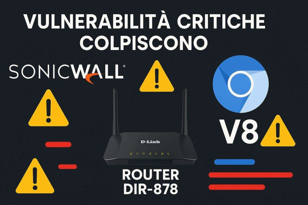 Nuove vulnerabilità in SonicWall, D-Link e Chrome evidenziano rischi critici 2 Vulnerabilita critiche colpiscono SonicWall router D Link DIR 878 e Chromium V8