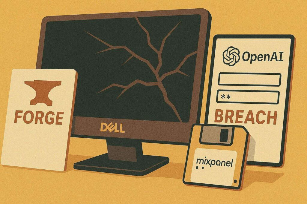 Vulnerabilita cybersecurity colpiscono hardware Dell librerie Forge e vendor Mixpanel con breach su OpenAI