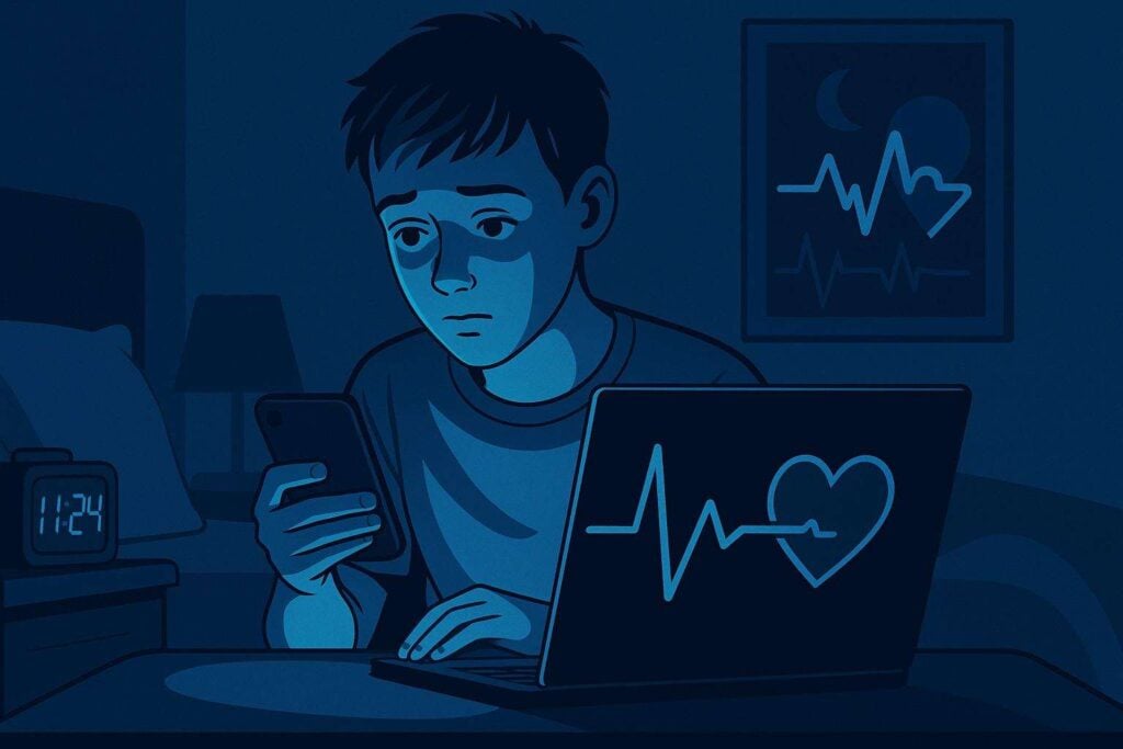 Tempo eccessivo davanti agli schermi aumenta il rischio cardiaco nei giovani