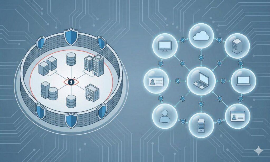 Zero Trust: Guida definitiva al modello di sicurezza "Never Trust, Always Verify" 6 Differenza tra sicurezza perimetrale e Zero Trust