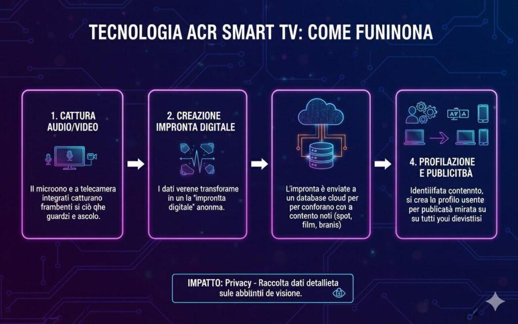 Cyberattacco Ministero Interno francese: tra brecce governative e spionaggio domestico 6 Infografica sul funzionamento della tecnologia ACR nelle Smart TV