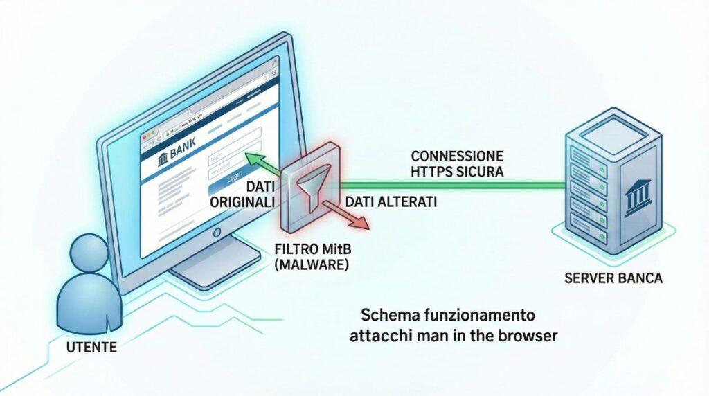 Guida completa agli attacchi man in the browser: Riconoscimento e difesa 6 Schema funzionamento attacchi man in the browser