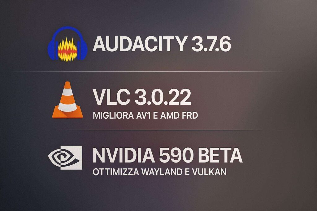 audacity 3 7 6 vlc 3 0 22 nvidia 590