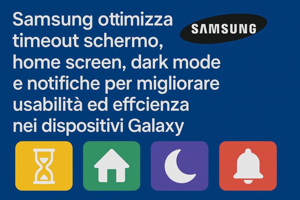 galaxy timeout schermo dark mode notifiche