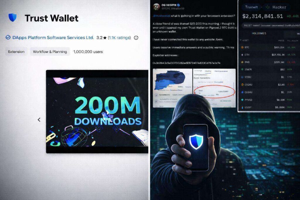 hack trust wallet 55 milioni