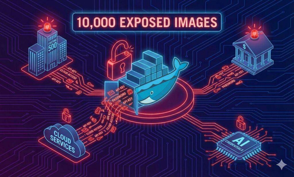 Allarme Docker Hub: 10.000 immagini espongono segreti aziendali e token AI 2 leak docker hub segreti esposti credenziali ai