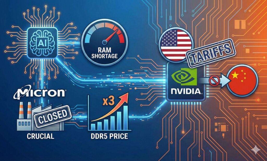shortage ram ai prezzi record nvidia cina micron