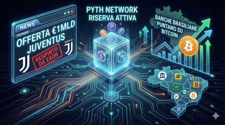 tether-offerta-juventus-exor-pyth-network-bitcoin-brasile