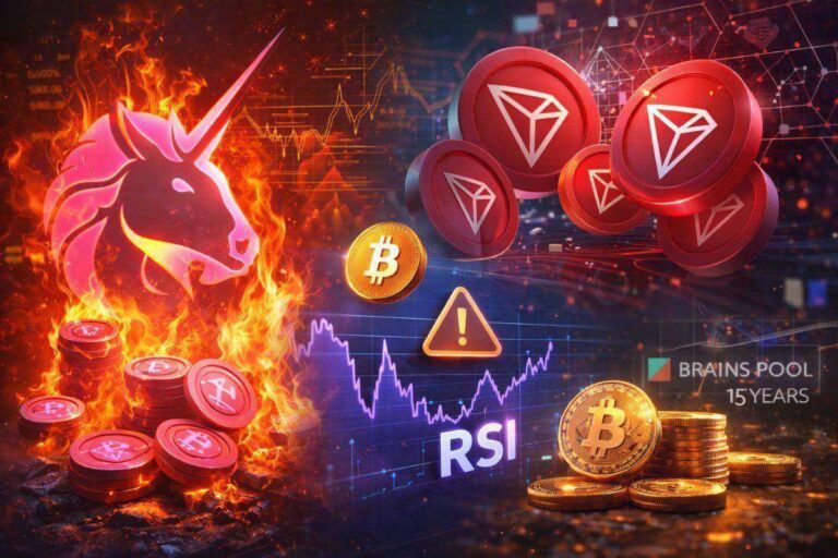 Mercato crypto tra euforia e cautela: UNI corre, Tron esplode, Bitcoin sotto osservazione 6 uni burn tron futures bitcoin rsi