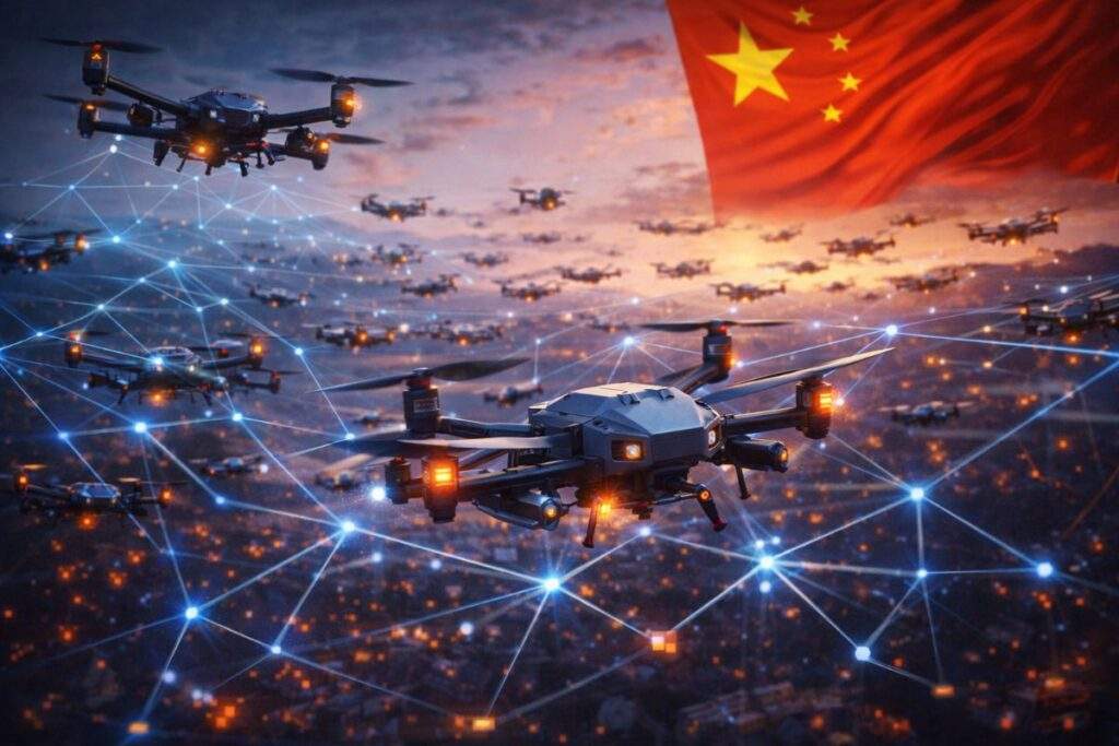 Cina presenta uno sciame di 200 droni autonomi capaci di operare senza operatore