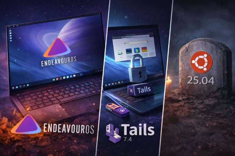 Arrivano EndeavourOS Ganymede Neo e Tails 7.4 mentre Ubuntu 25.04 va in EOL 7 endeavouros tails ubuntu