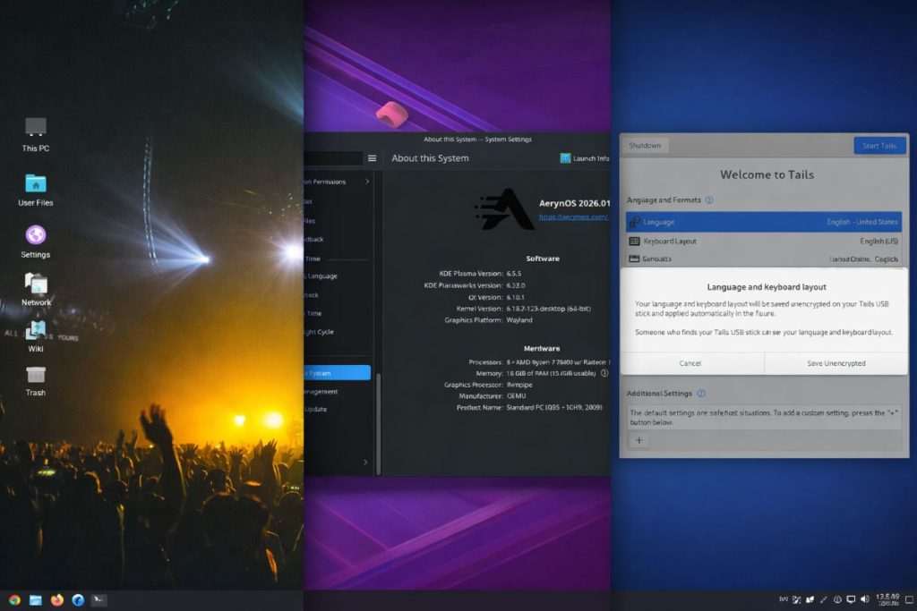 Linux Lite 7.8, AerynOS 2026.01 e Tails 7.4.1 tra stabilità super, kernel LTS e sicurezza Tor