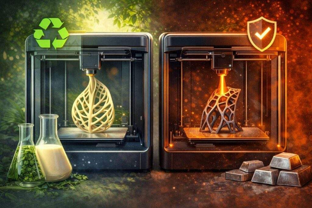 novita stampa 3d 2026 materiali sostenibili metallo sicuro