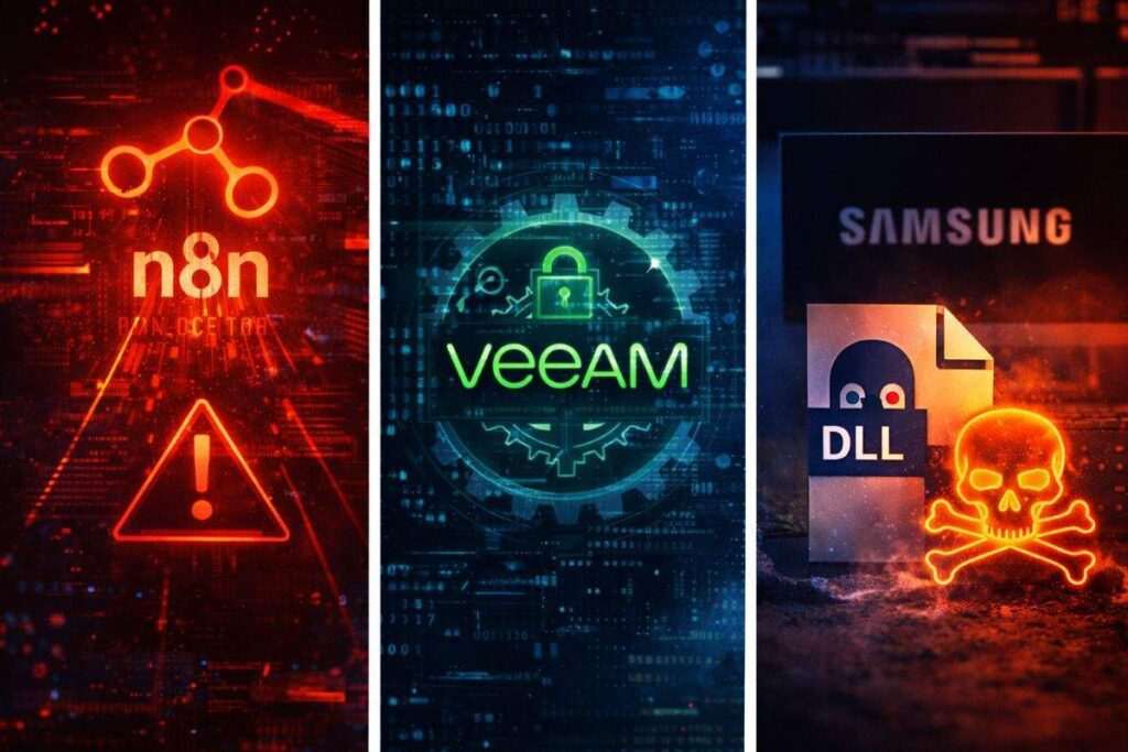 Nuove vulnerabilità critiche in n8n, Veeam e Samsung espongono sistemi a RCE e phishing mirato 2 vulnerabilita n8n veeam