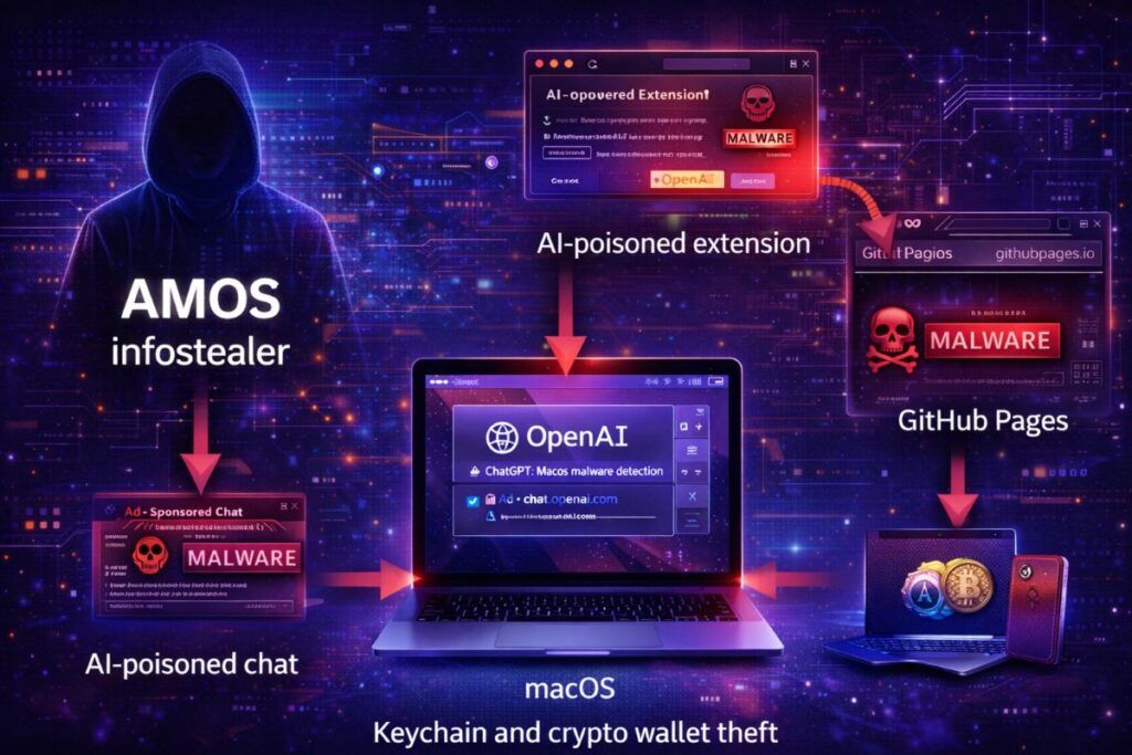 amos infostealer macos estensioni ai avvelenate chatgpt grok google ads