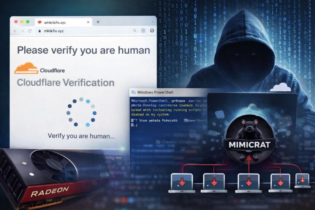 ClickFix trasforma siti legittimi in trappole: cinque stadi PowerShell e Lua portano a MimicRAT 2 clickfix mimicrat powershell