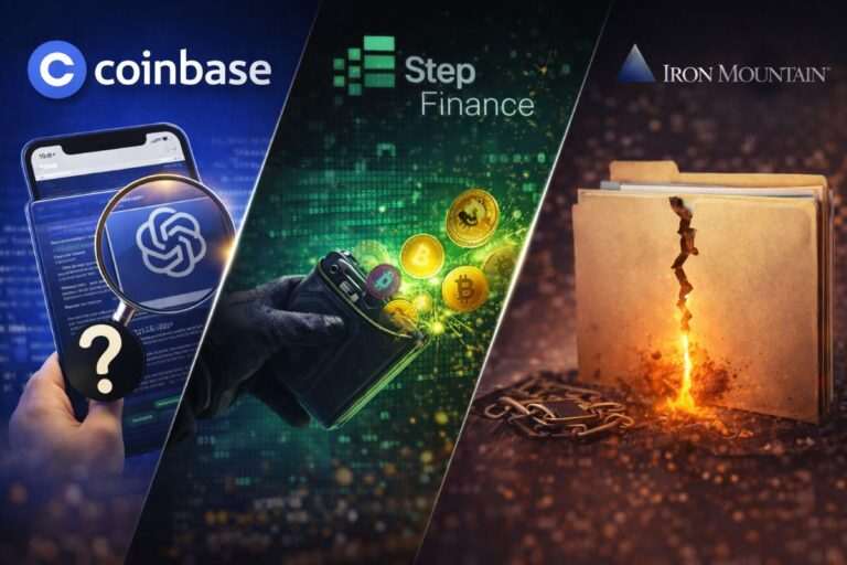 data breach coinbase step finance iron mountain